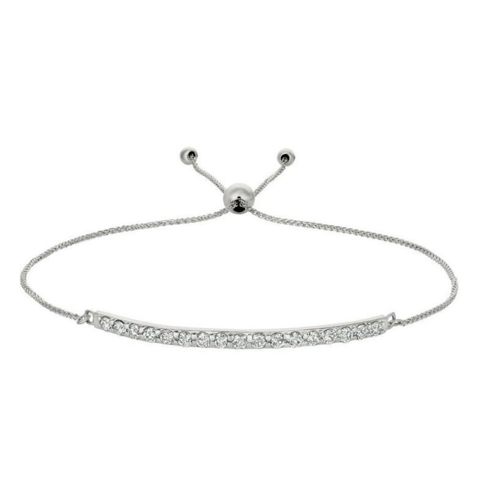 0.75 Carat Natural Diamond Bolo Bar Bracelet